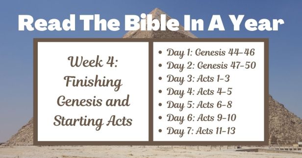 Read the Bible in a Year: Week 4 – Concluding Genesis and Embarking on Acts