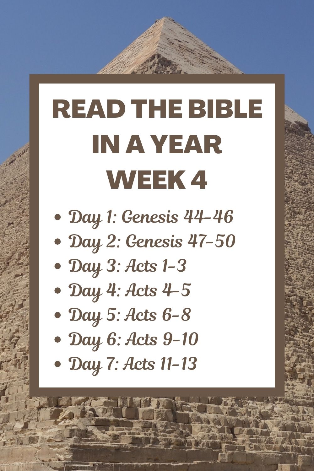 Read the Bible in a Year: Week 4 - Finishing Genesis and Starting Acts