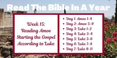 Read the Bible in a Year: Week 15 - Reading Amos and Starting the Gospel According to Luke