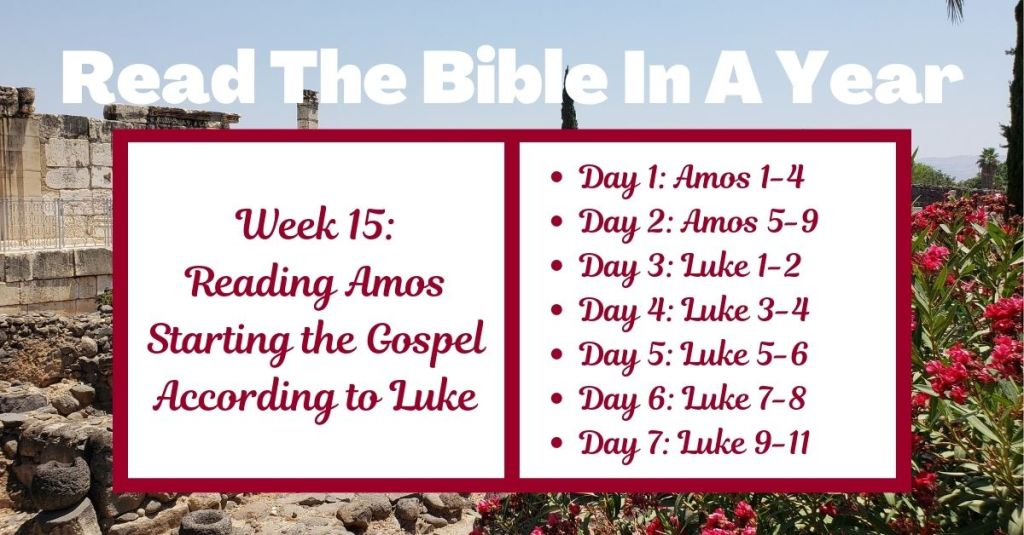 Read the Bible in a Year: Week 15 – Amos and the Gospel of Luke&nbsp;1-11