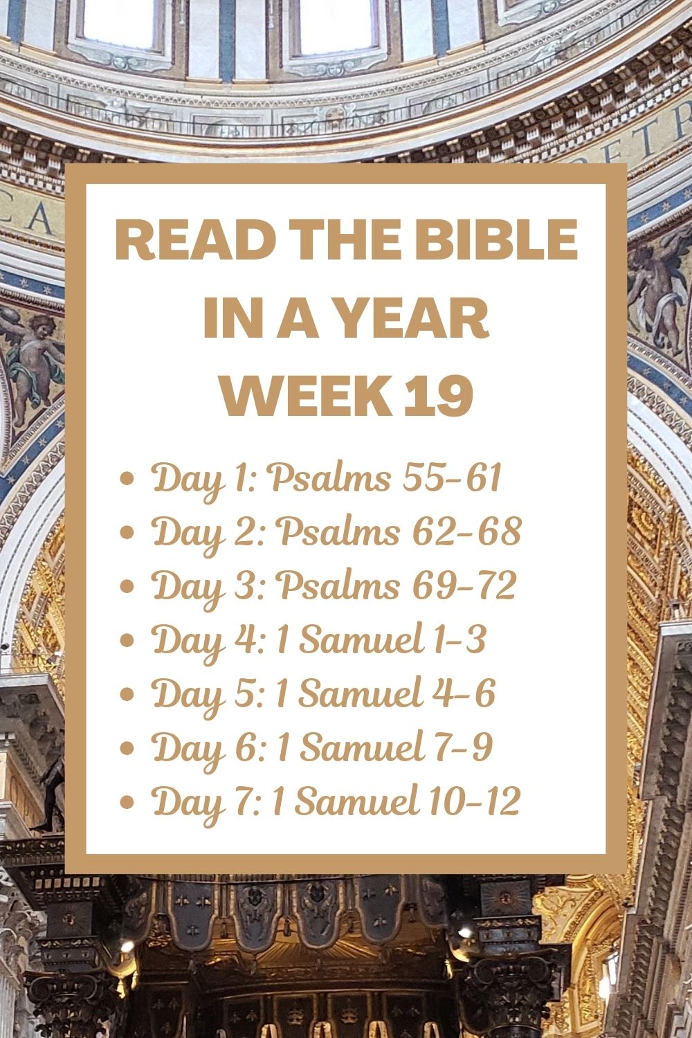 Read the Bible in a Year: Week 19 - Continuing Psalms and Beginning 1 Samuel