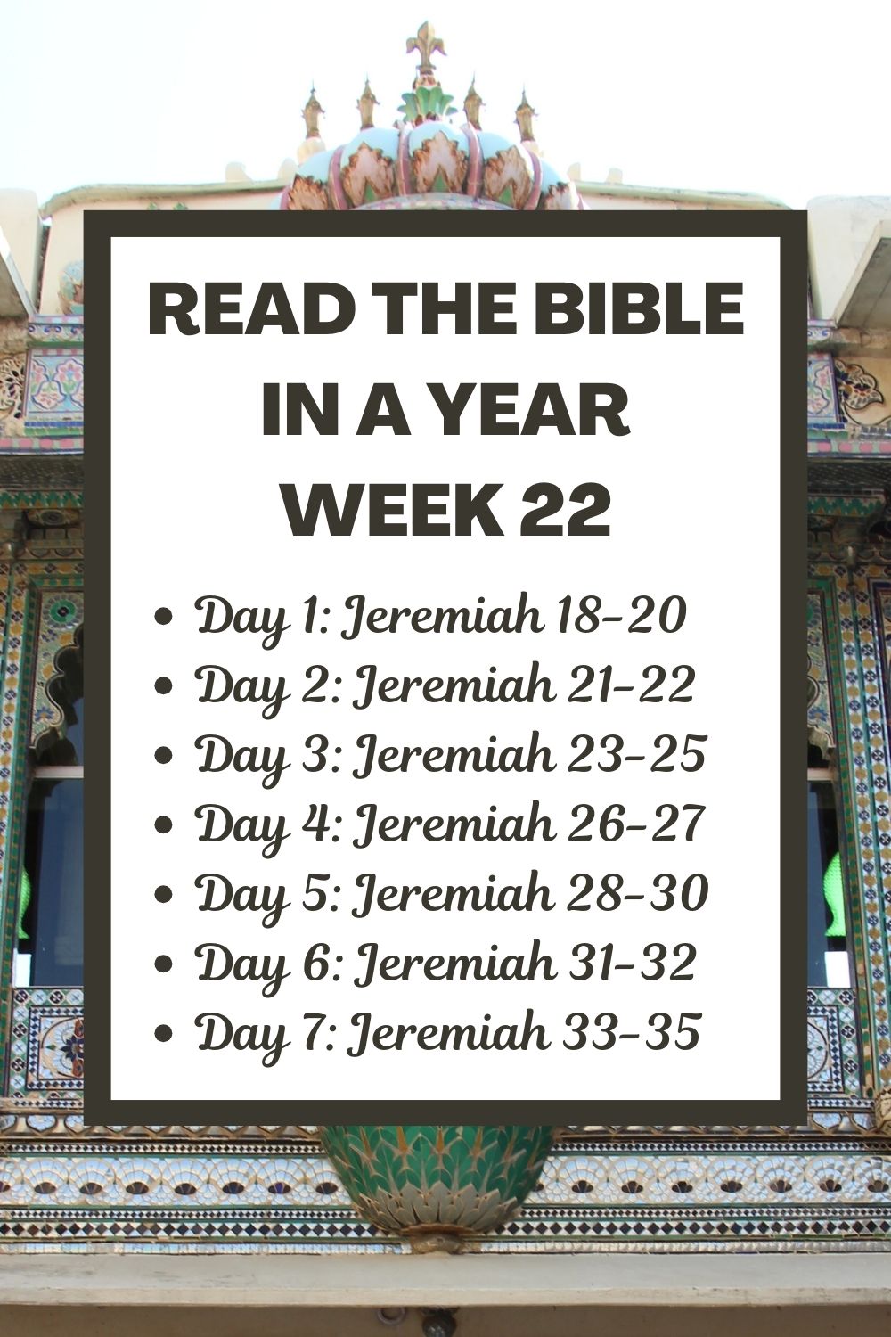 Read the Bible in a Year: Week 22 - Continuing Jeremiah
