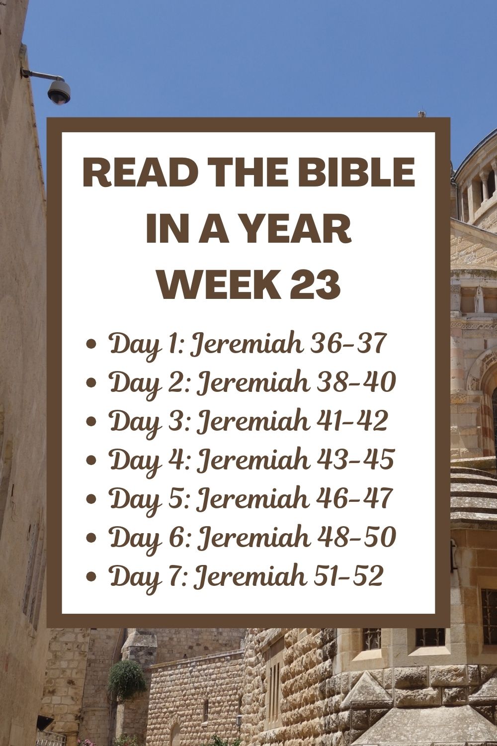 Read the Bible in a Year: Week 23 - Adversity, Justice, and Repentance