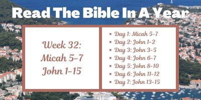 Read the Bible in a Year: Week 32 - Micah 5-7 and John 1-15