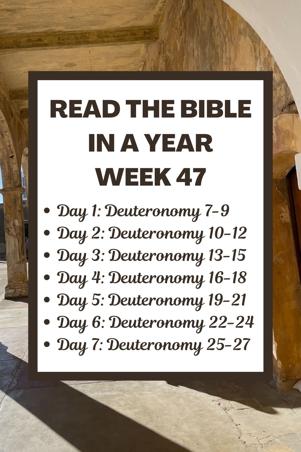 Read the Bible in a Year: Week 47 - Deuteronomy 7-27