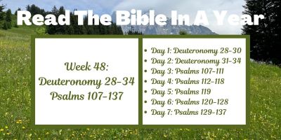 Read the Bible in a Year: Week 48 - Deuteronomy 28-34 and Psalms 107-137