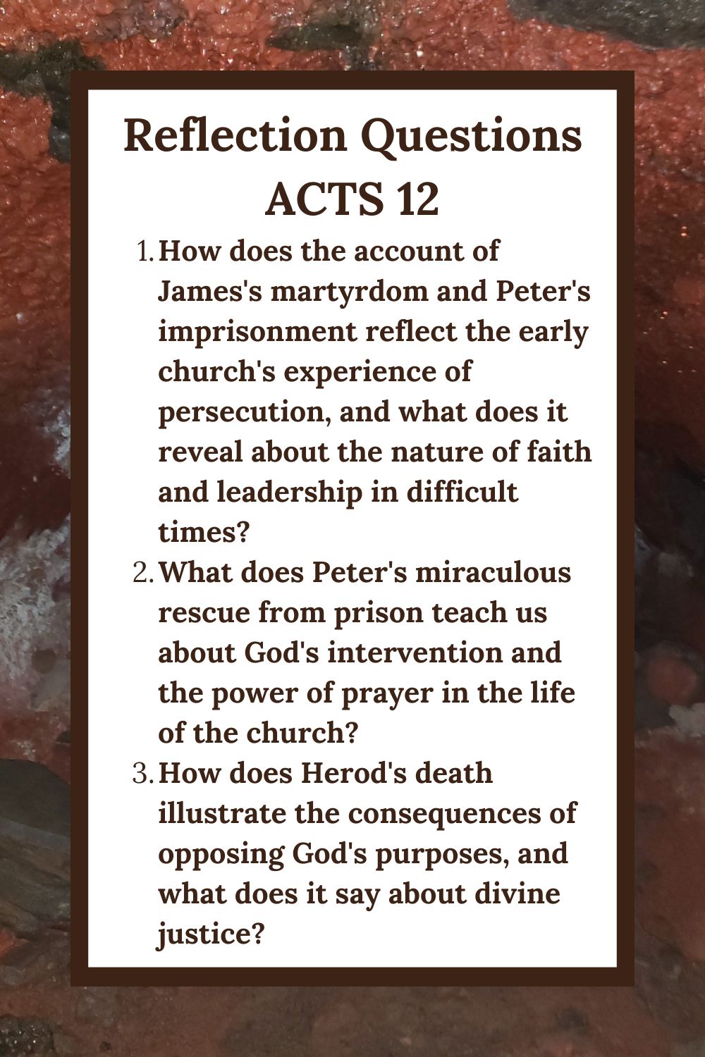 Reflection Questions for Acts 12