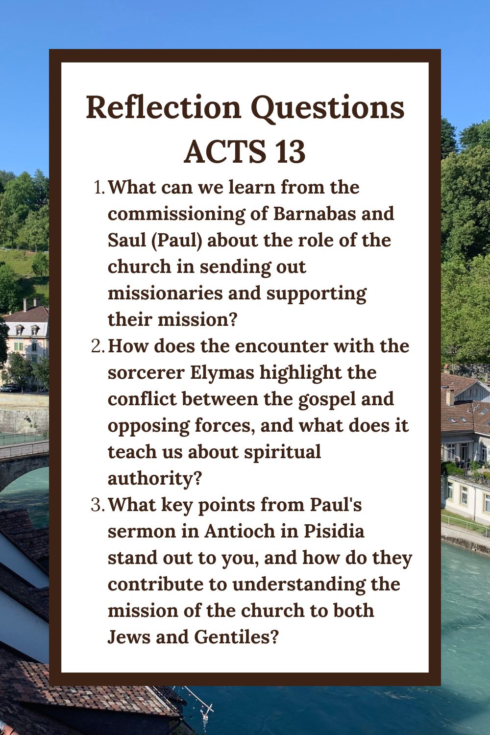 Reflection Questions for Acts 13