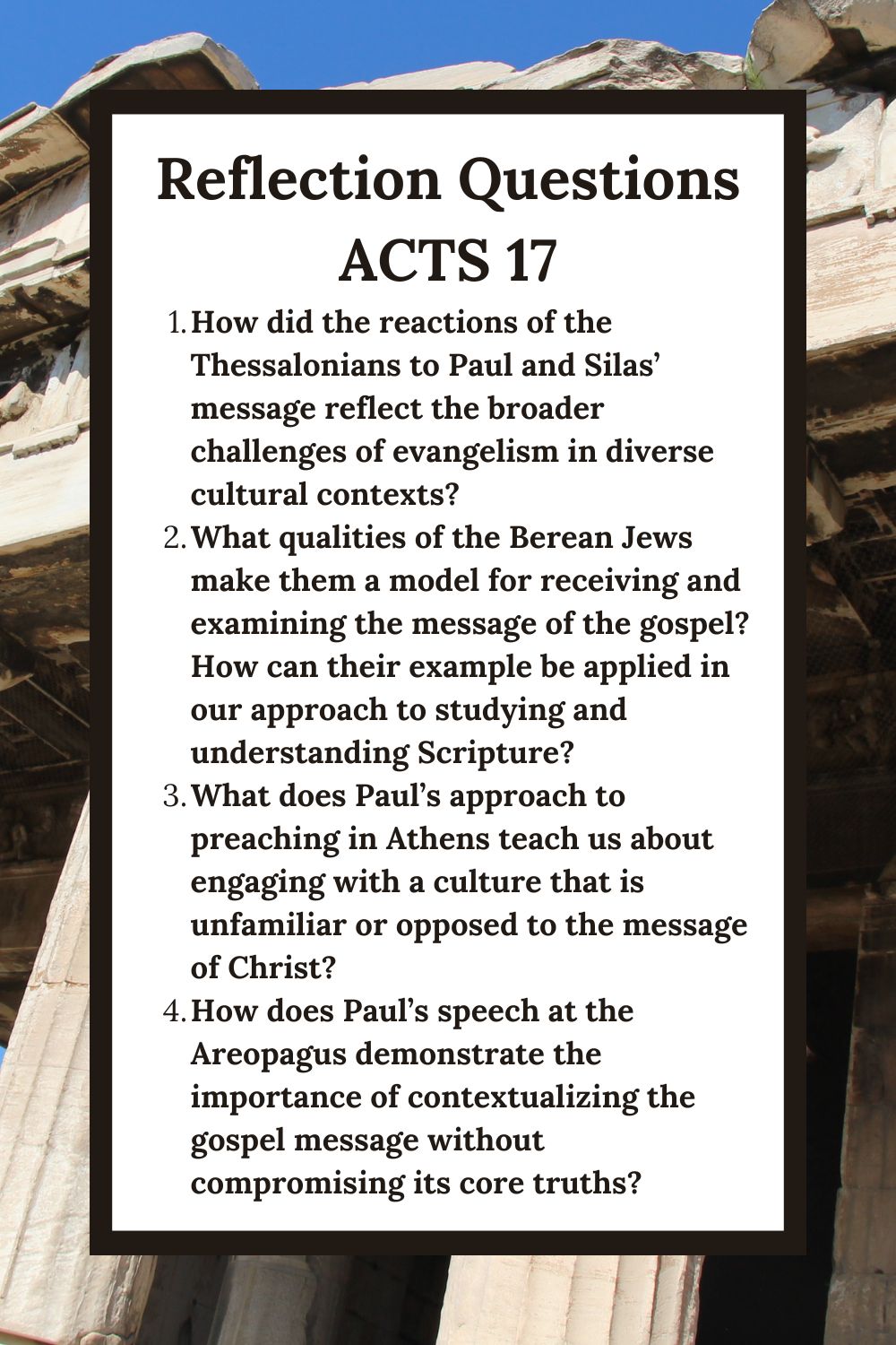 Reflection Questions for Acts 17