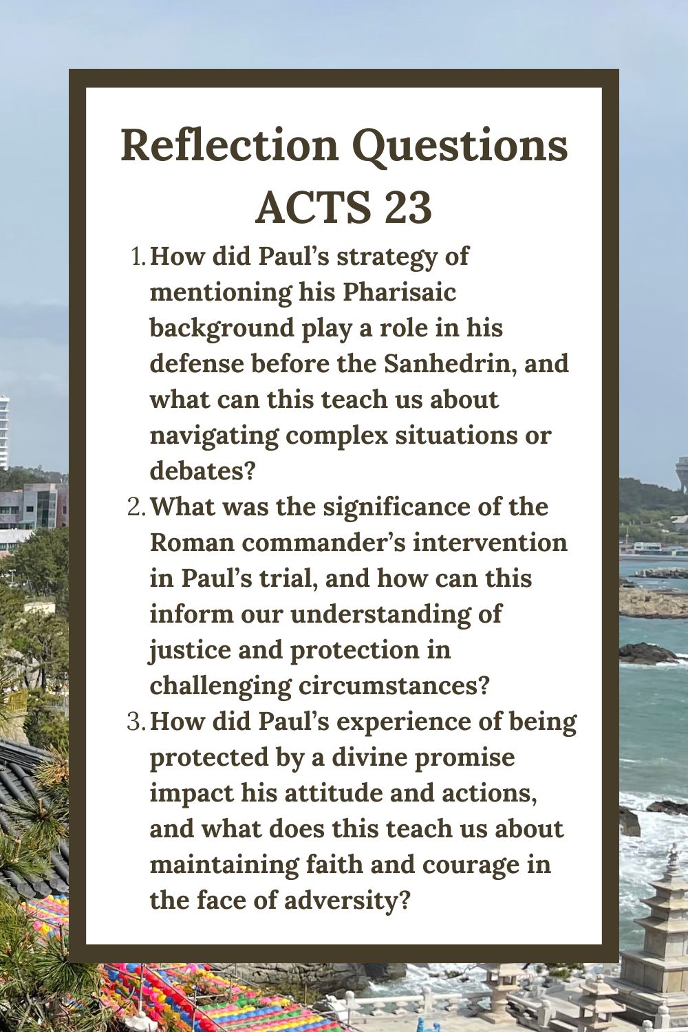 Reflection Questions for Acts 23