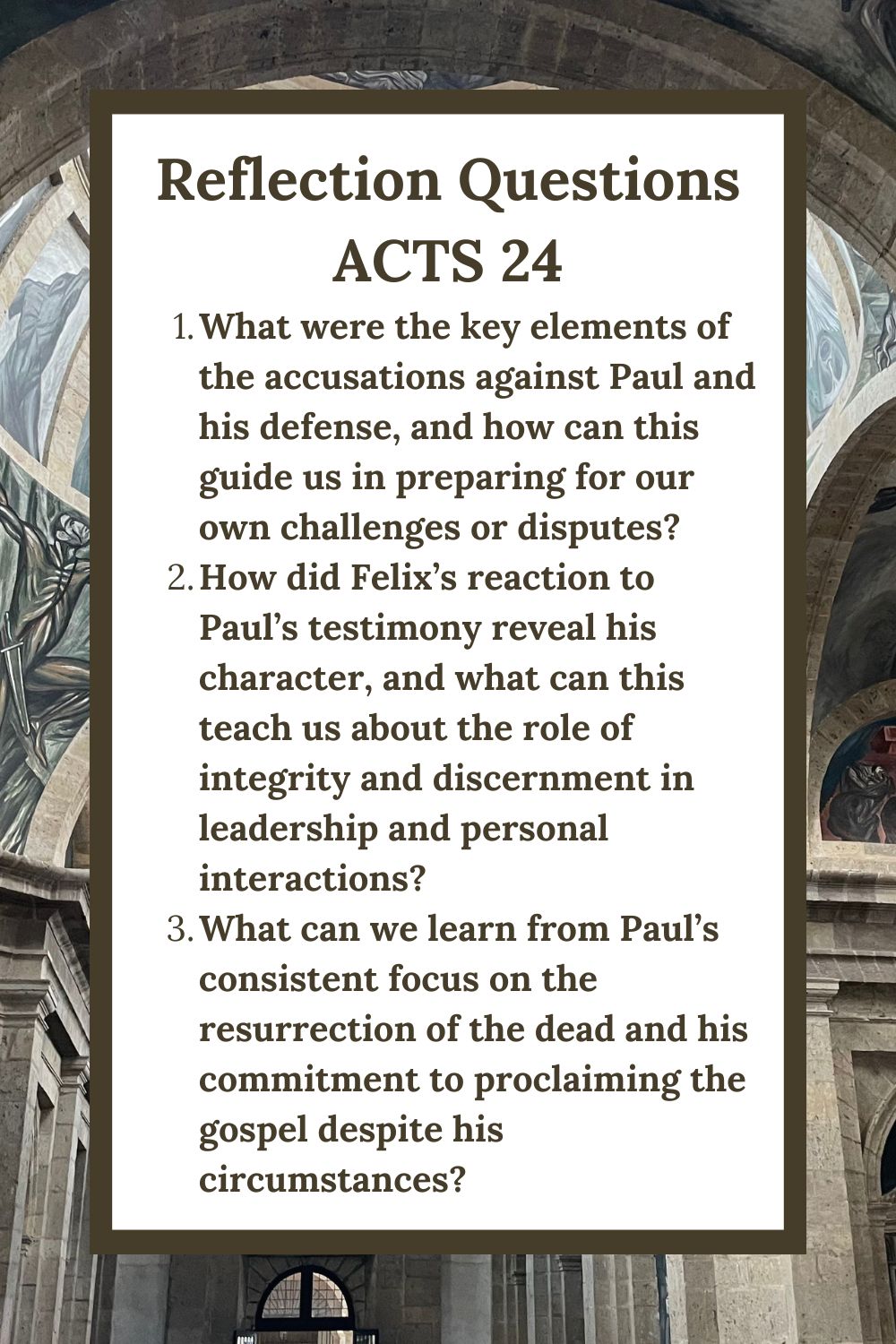 Reflection Questions for Acts 24