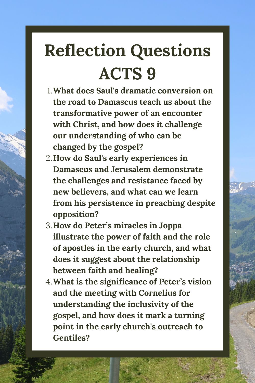 Reflection Questions for Acts 9