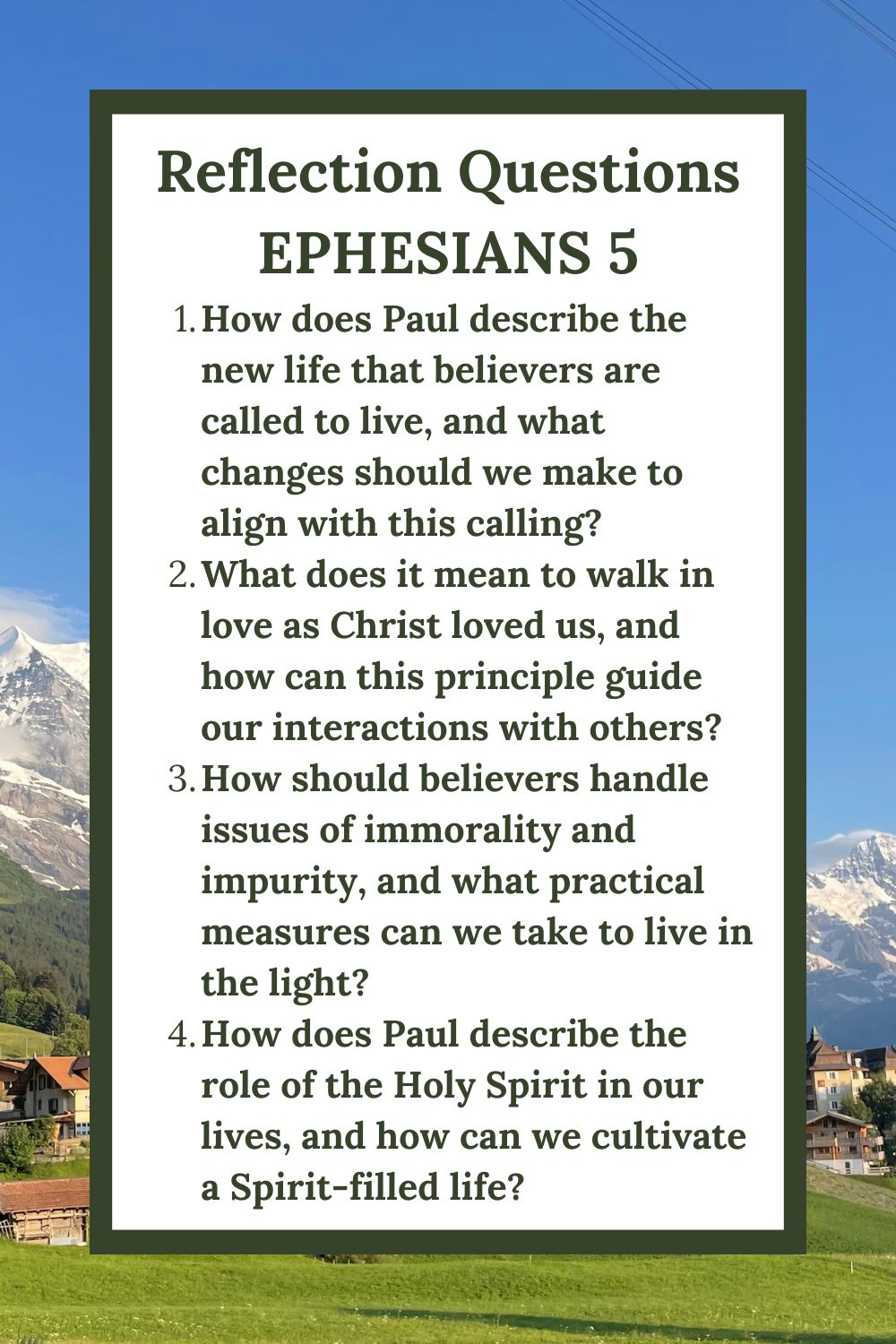 Reflection Questions for Ephesians 5