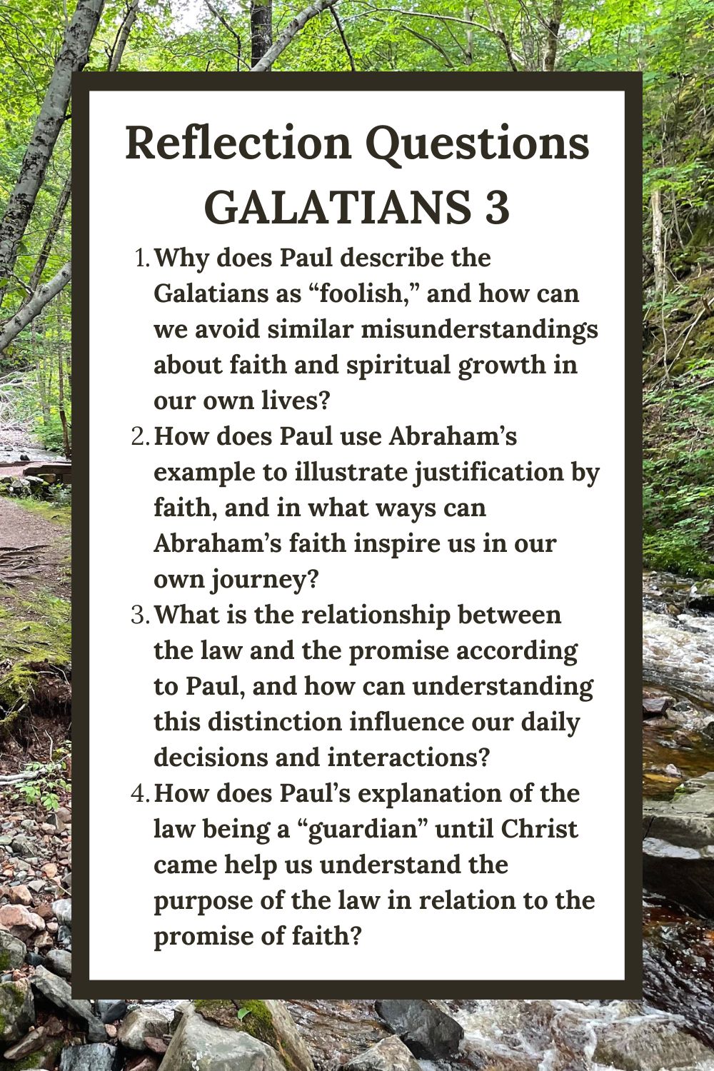 Reflection Questions for Galatians 3
