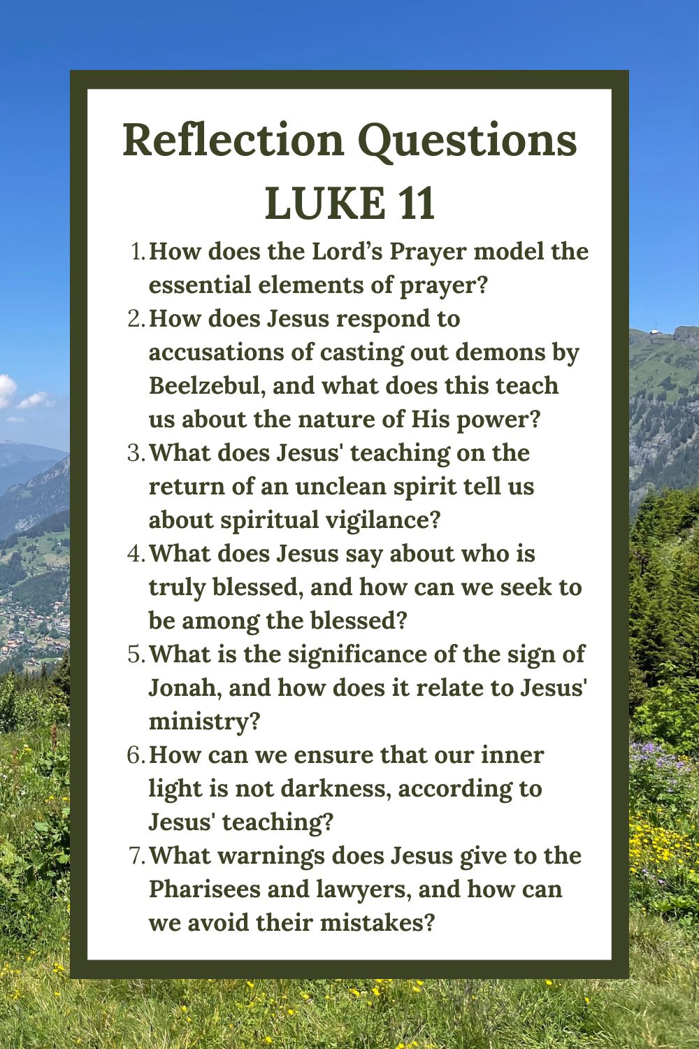 Reflection Questions for Luke 11