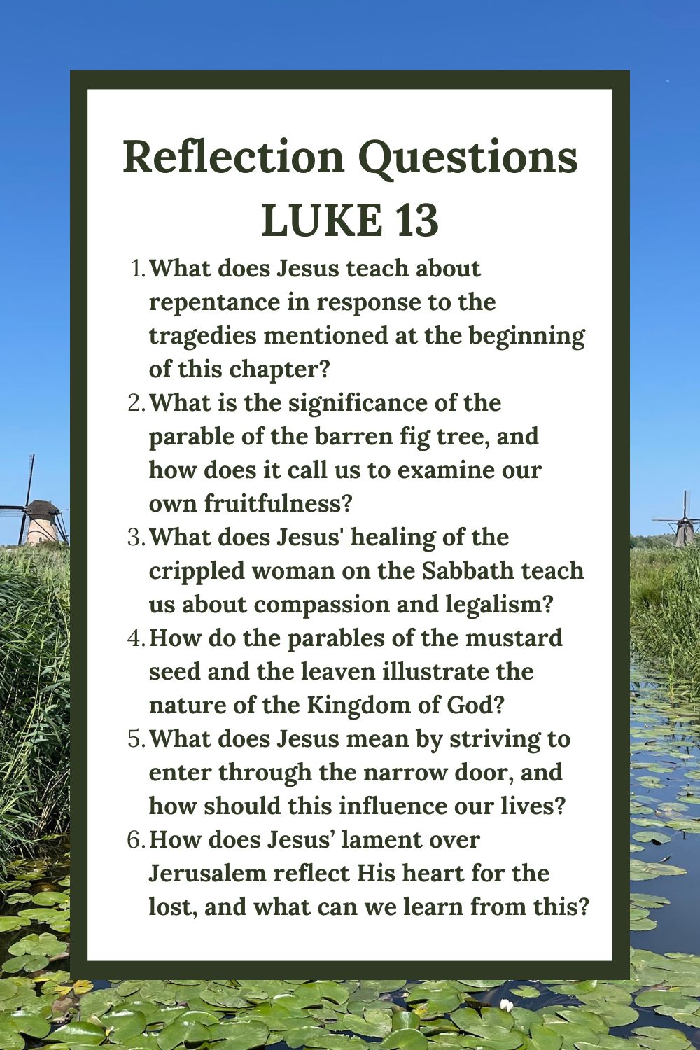 Reflection Questions for Luke 13