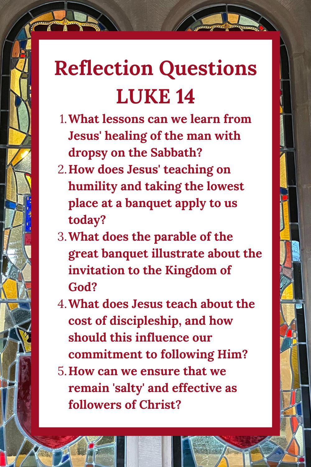 Reflection Questions for Luke 14