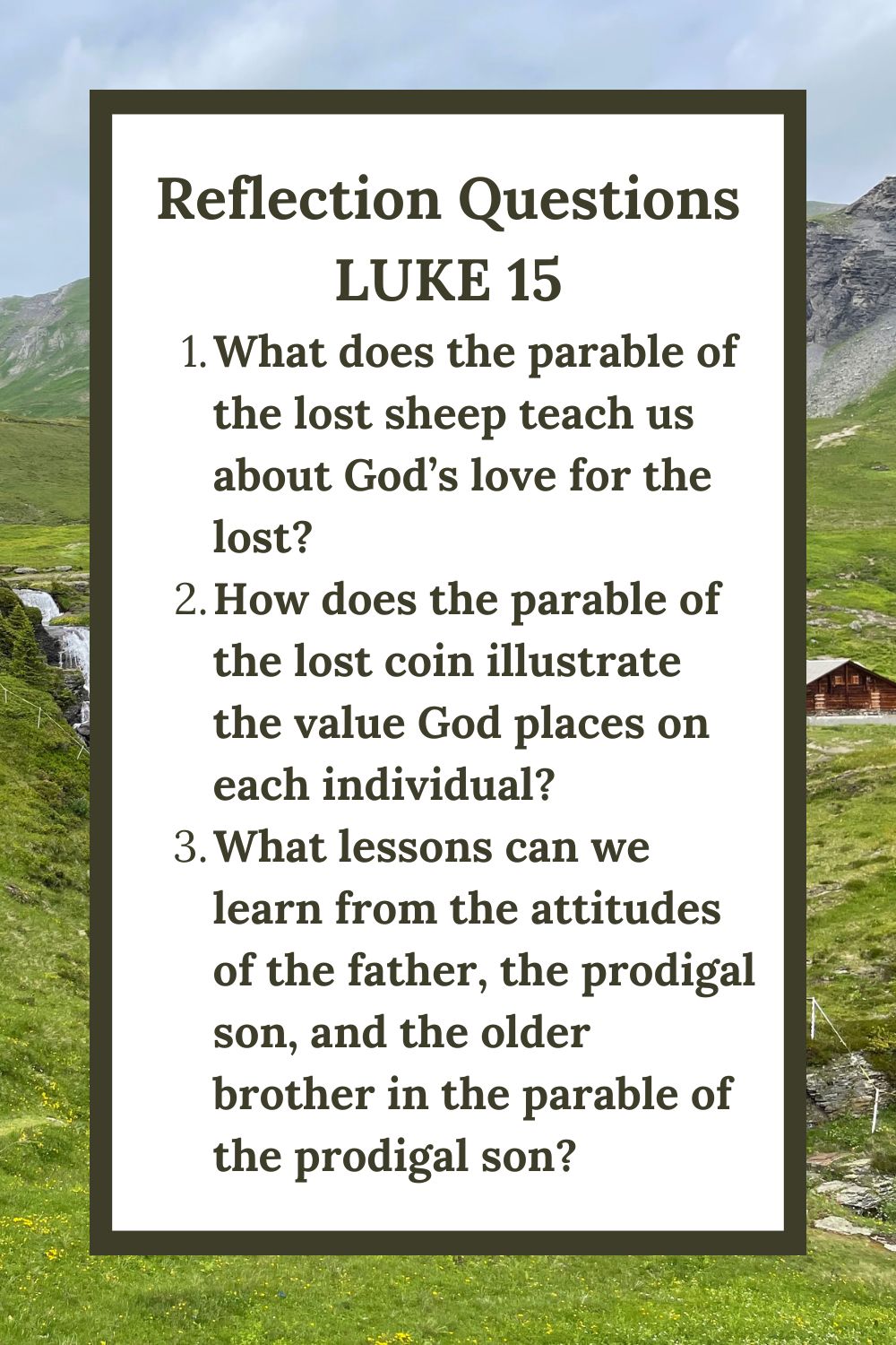 Reflection Questions for Luke 15