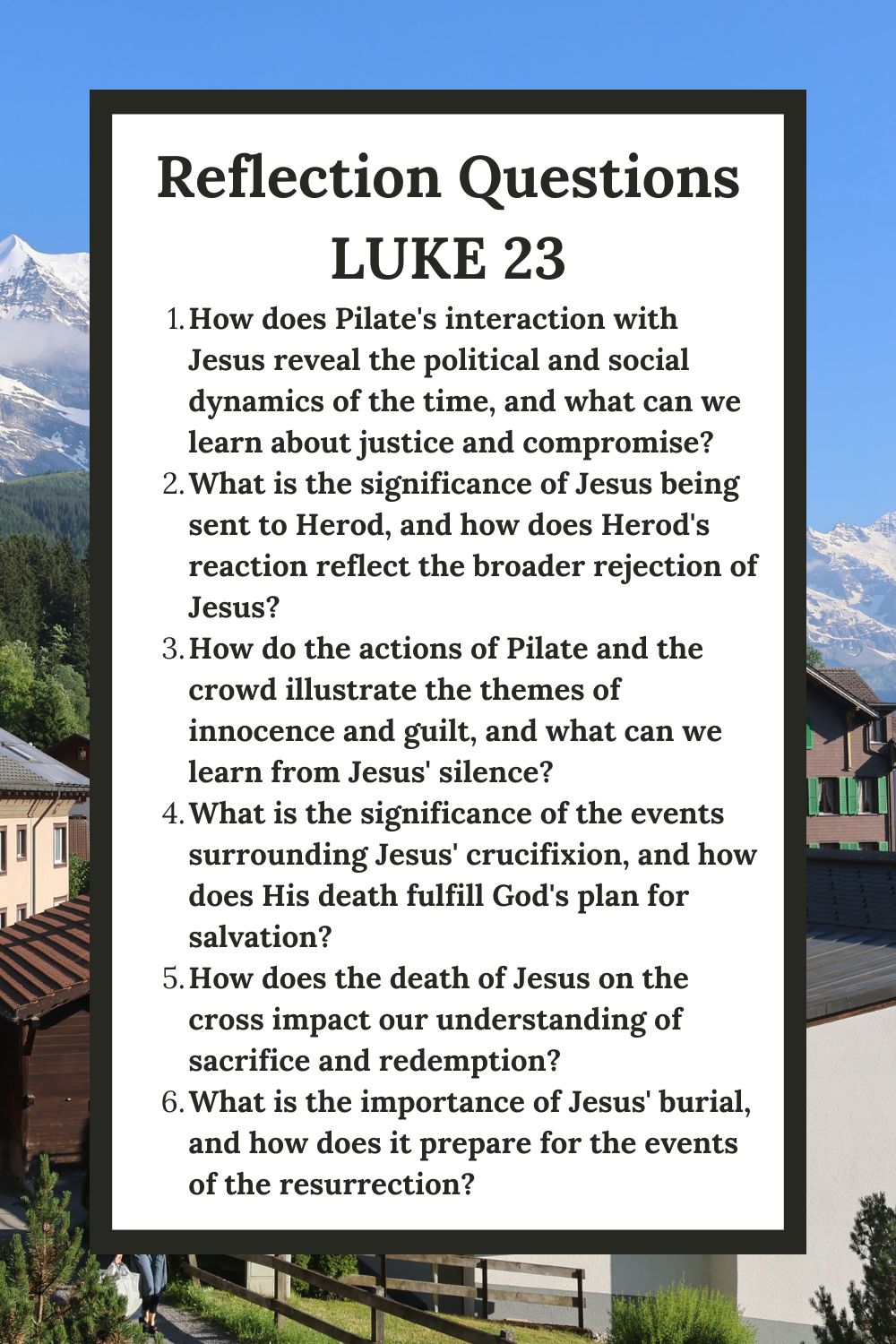 Reflection Questions for Luke 23