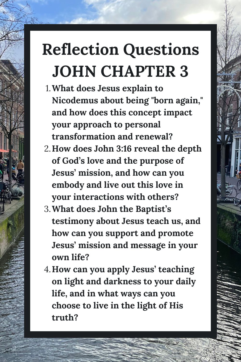 Reflection Questions for John Chapter 3
