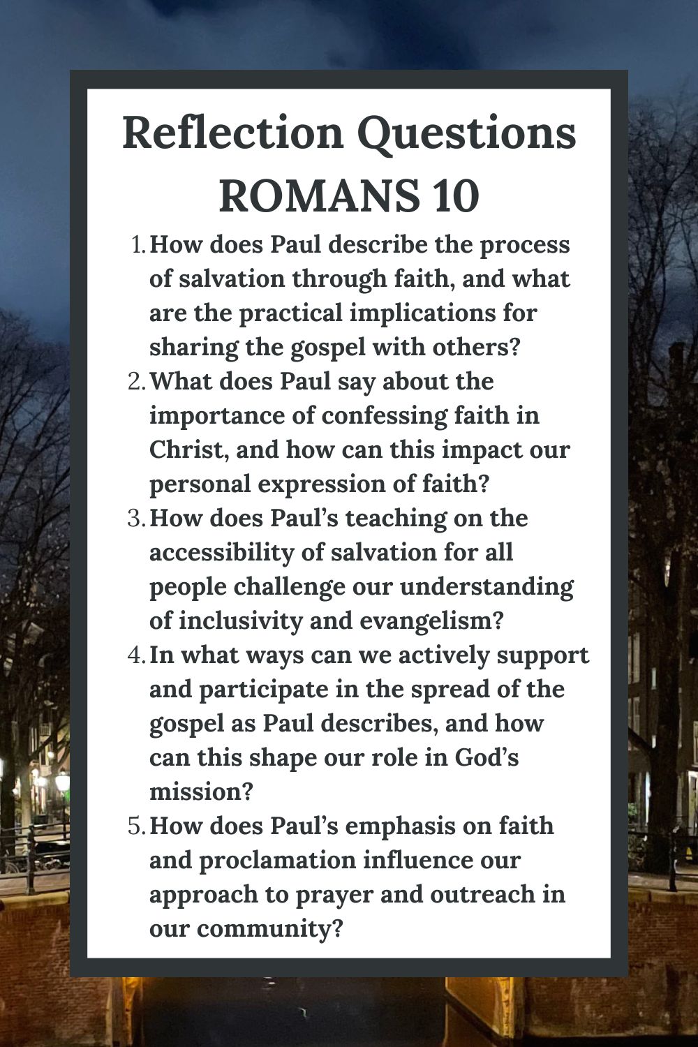 Reflection Questions for Romans 10