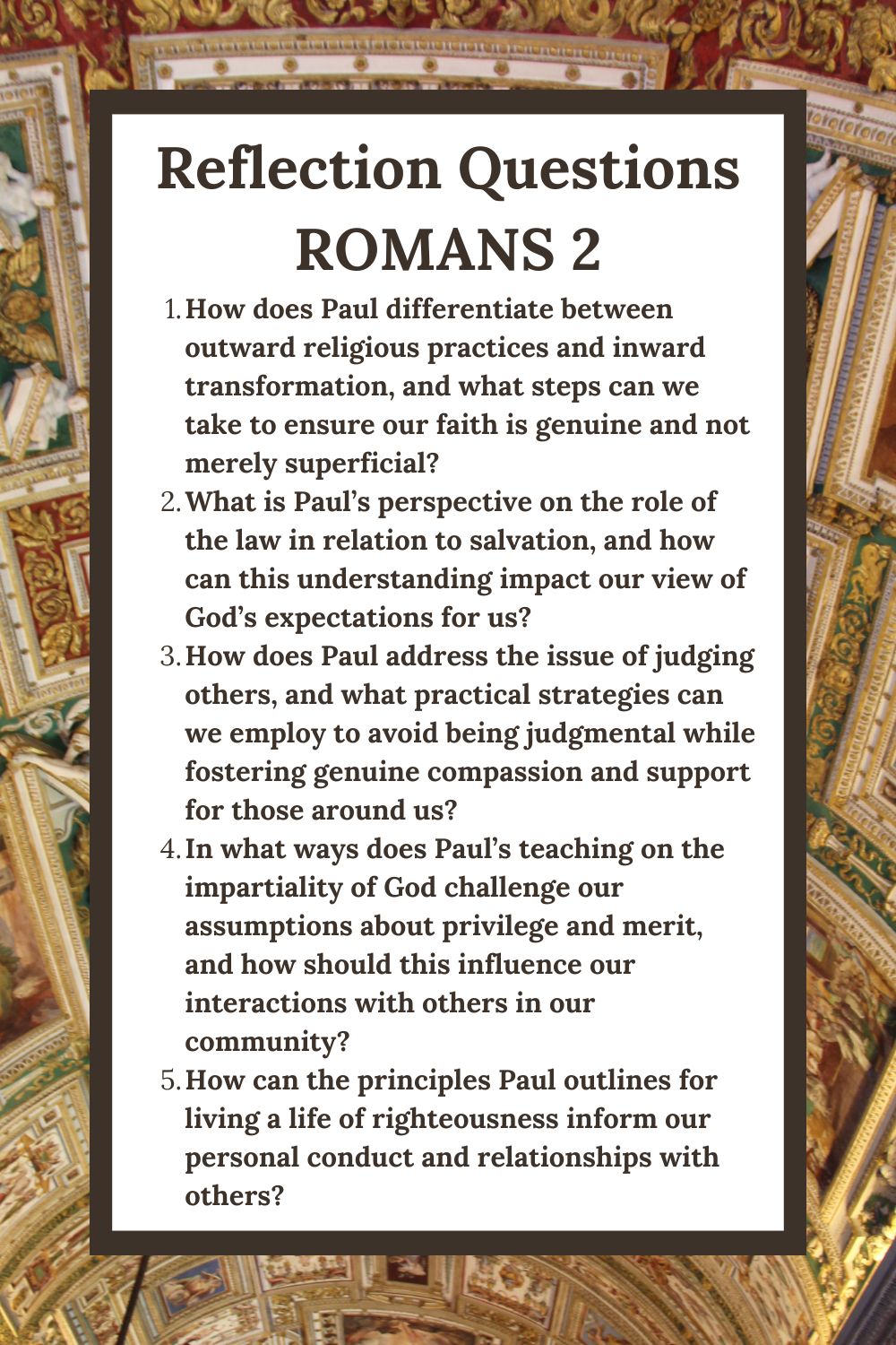 Reflection Questions for Romans 2