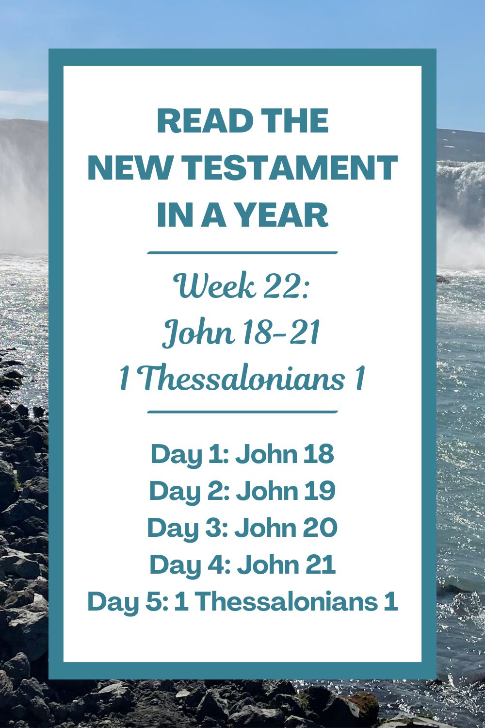 Read the New Testament in a Year: Week 22 - John 18-21 and 1 Thessalonians 1