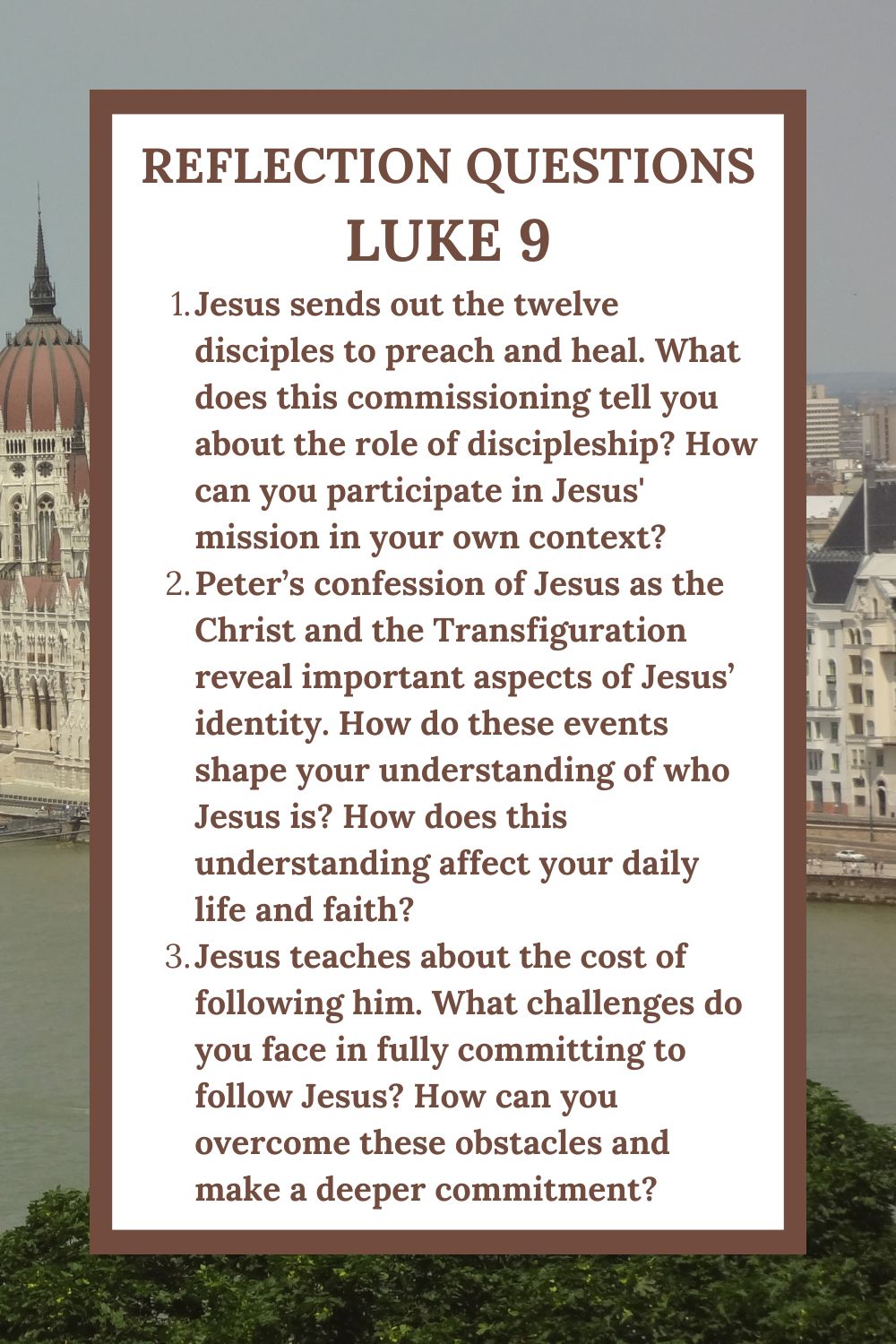 Reflection Questions for Luke 9