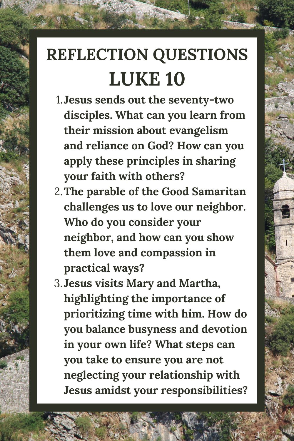 Reflection Questions for Luke 10