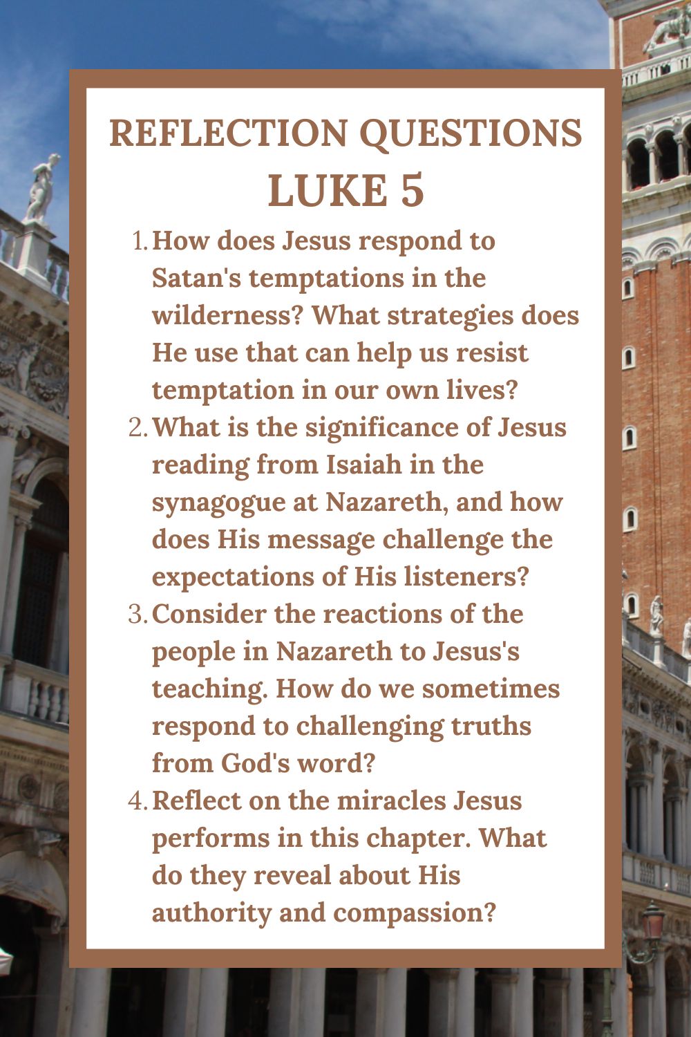 Reflection Questions for Luke 5