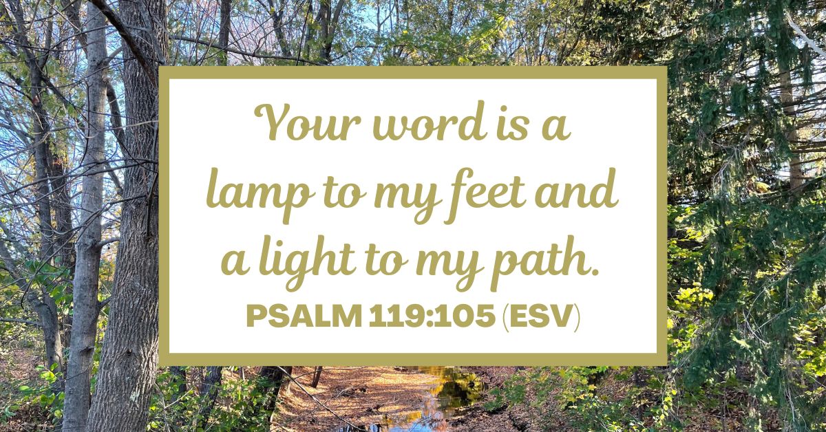 Psalm 119:105 (ESV): "Your word is a lamp to my feet and a light to my path."