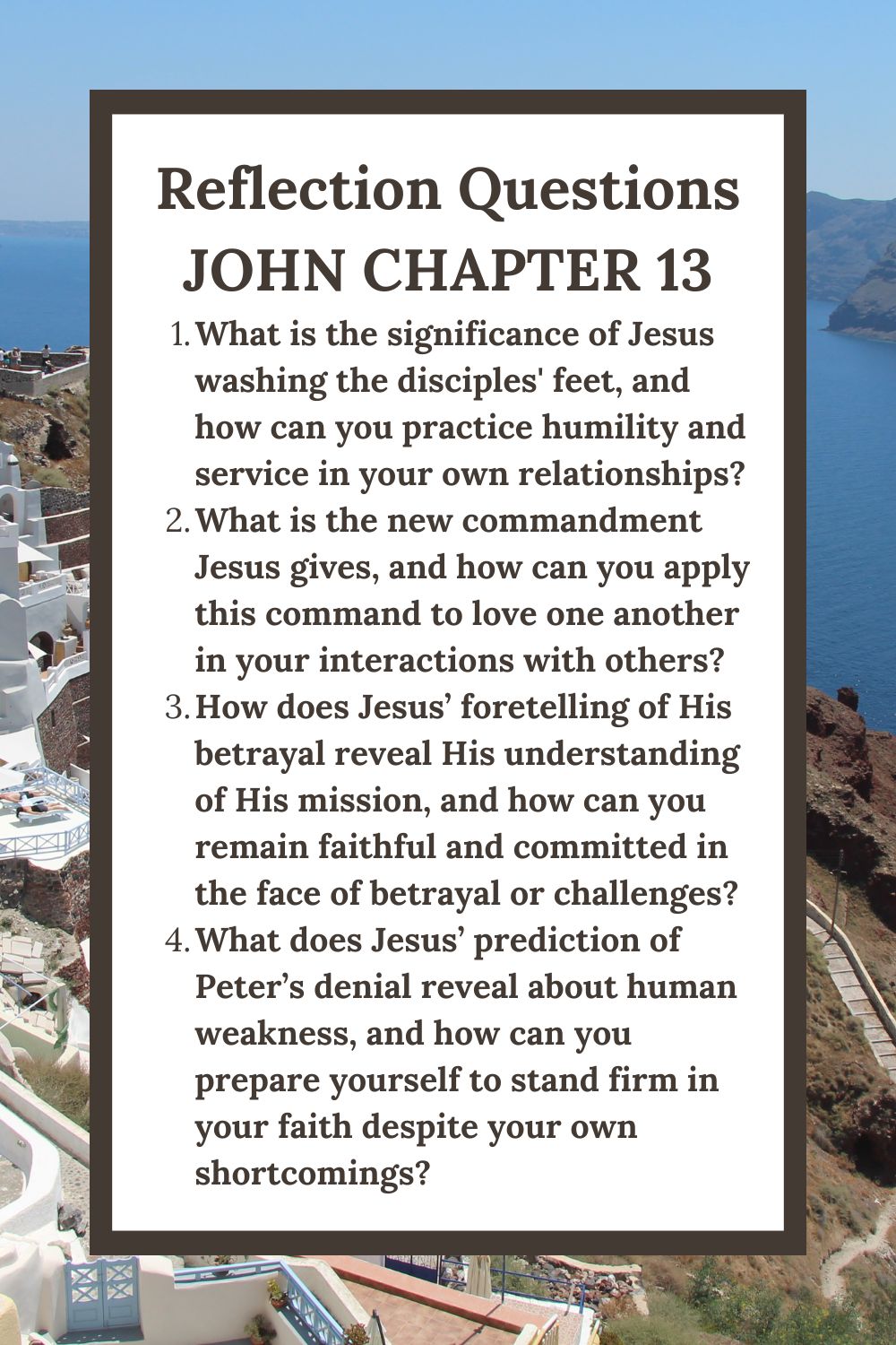 Reflection Questions for John Chapter 13