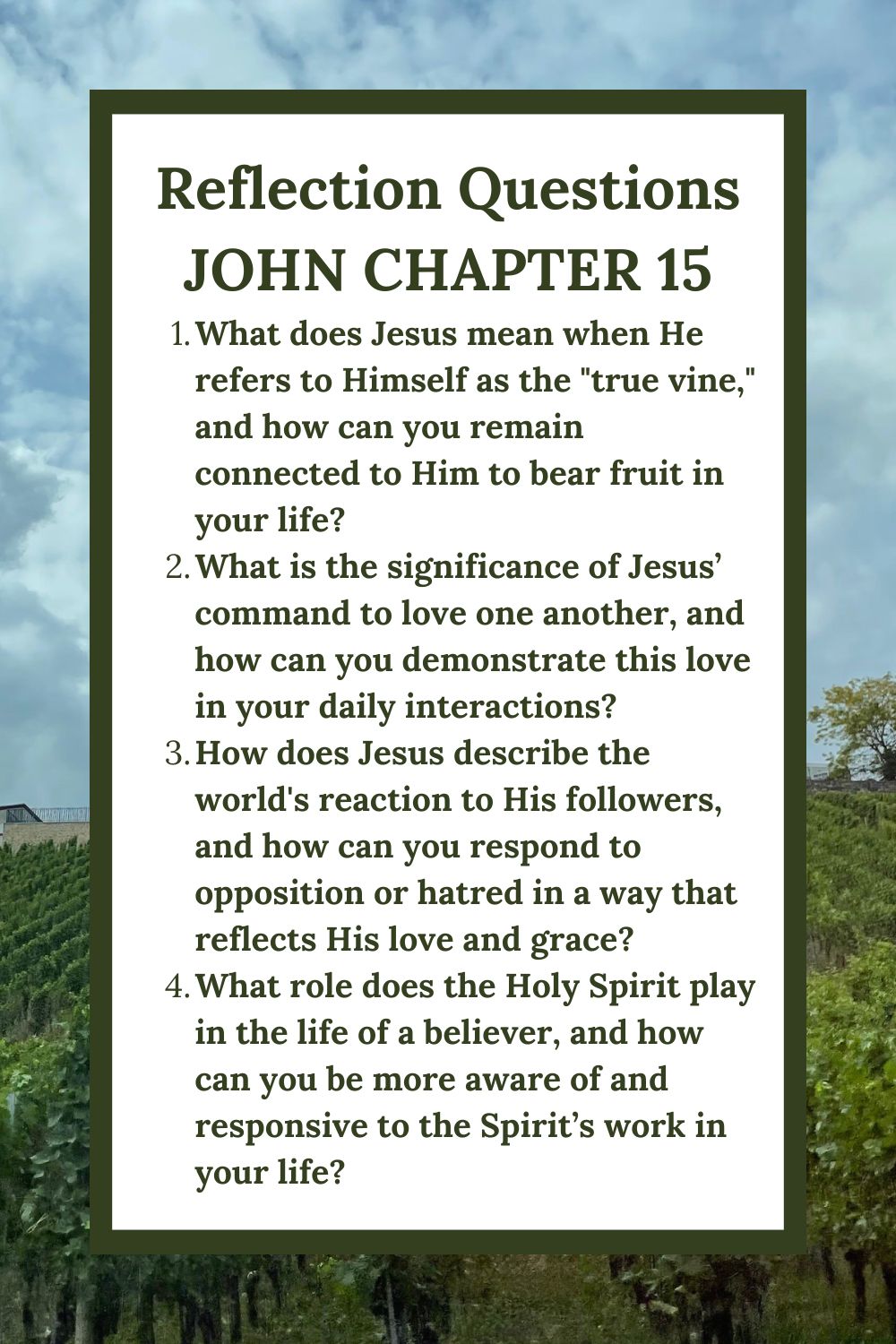 Reflection Questions for John Chapter 15