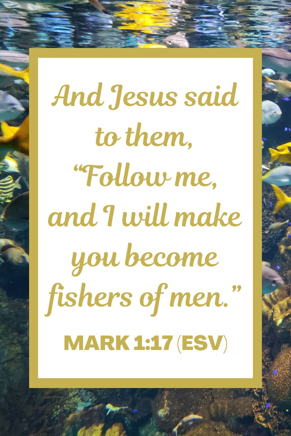 And Jesus said to them, “Follow me, and I will make you become fishers of men.” - Mark 1:17 (ESV)