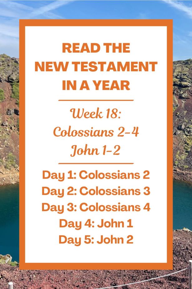 Read the New Testament in a Year: Week 18 - Colossians 2-4 and John 1-2