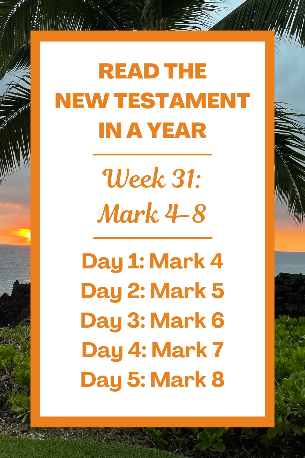 Read the New Testament in a Year: Week 31 - Mark 4-8