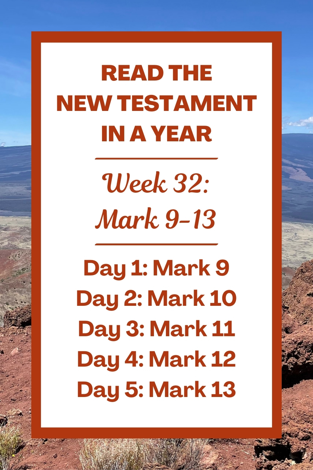 Read the New Testament in a Year: Week 32 - Mark 9-13