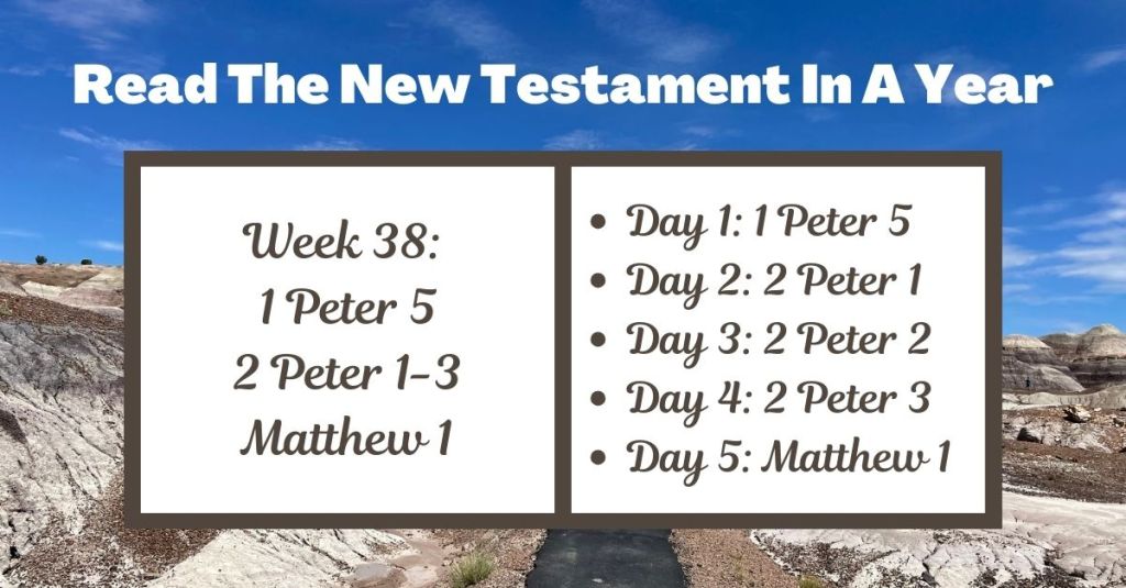 Read the New Testament in a Year: Week 38 – 1 Peter 5, 2 Peter 1-3, and Matthew&nbsp;1