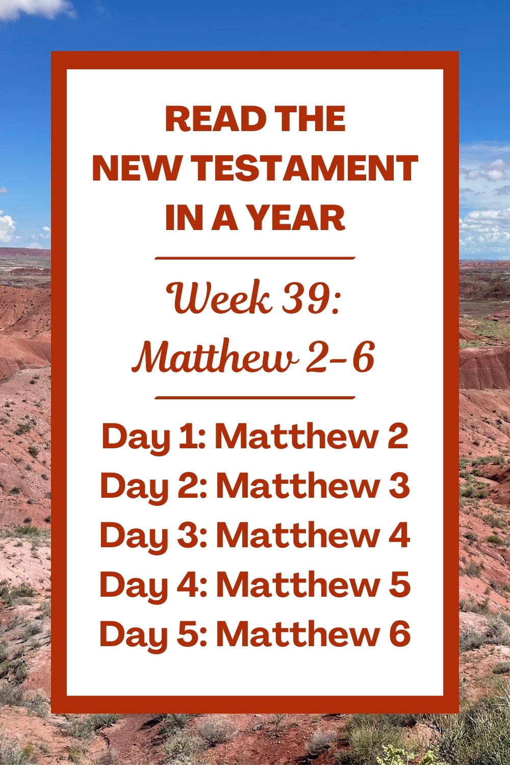 Read the New Testament in a Year: Week 39 - Matthew 2-6