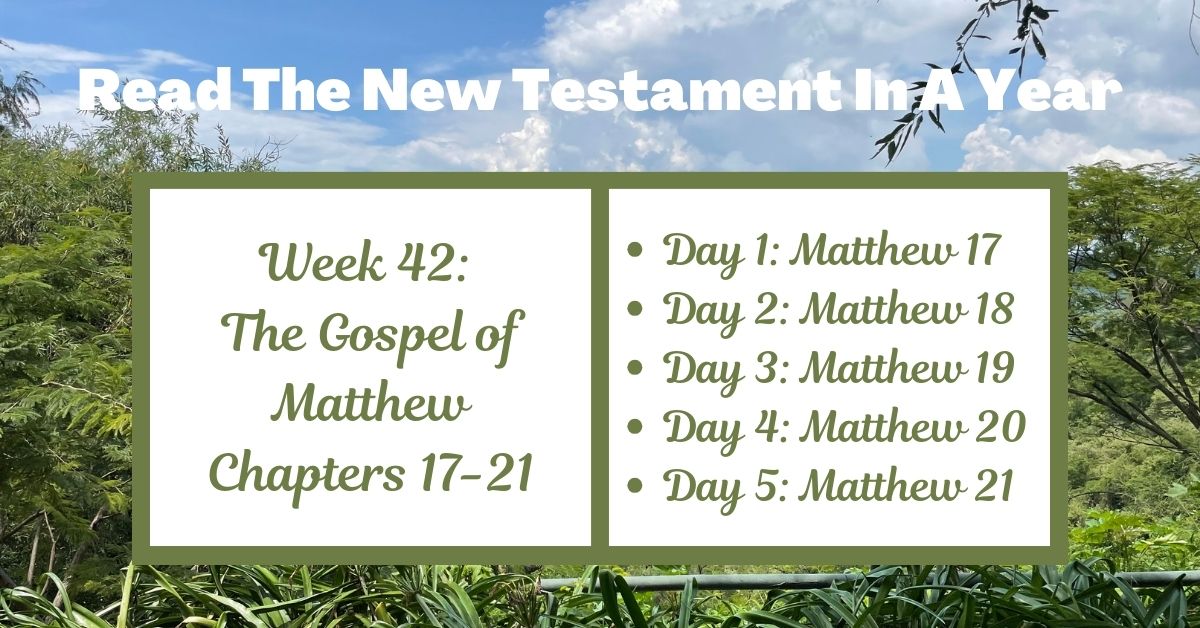Read the New Testament in a Year: Week 42 – Matthew&nbsp;17-21