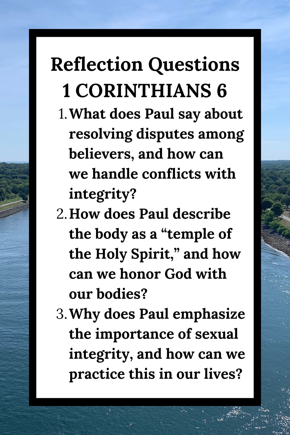 Reflection Questions for 1 Corinthians 6