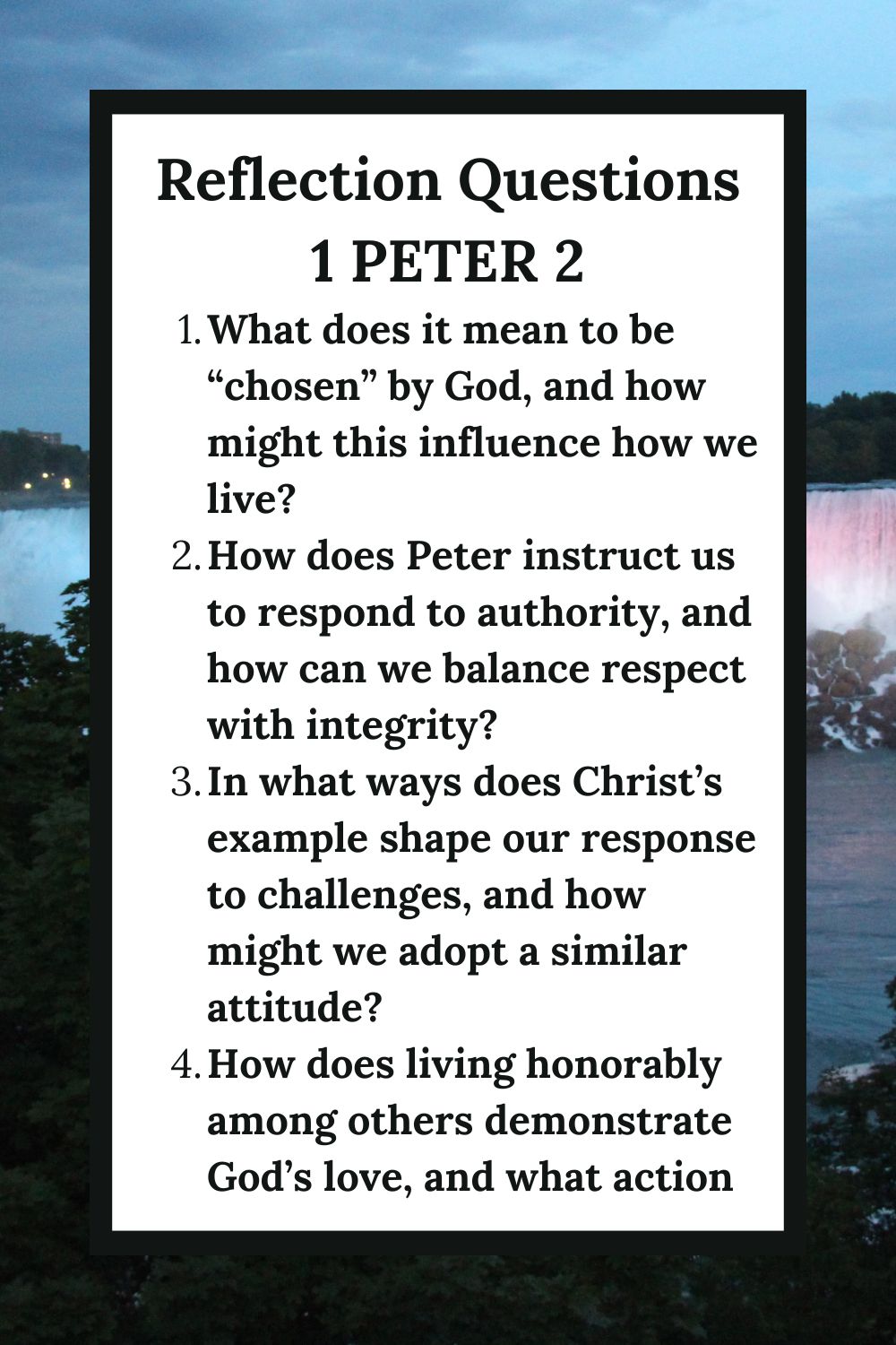 Reflection Questions for 1 Peter 2
