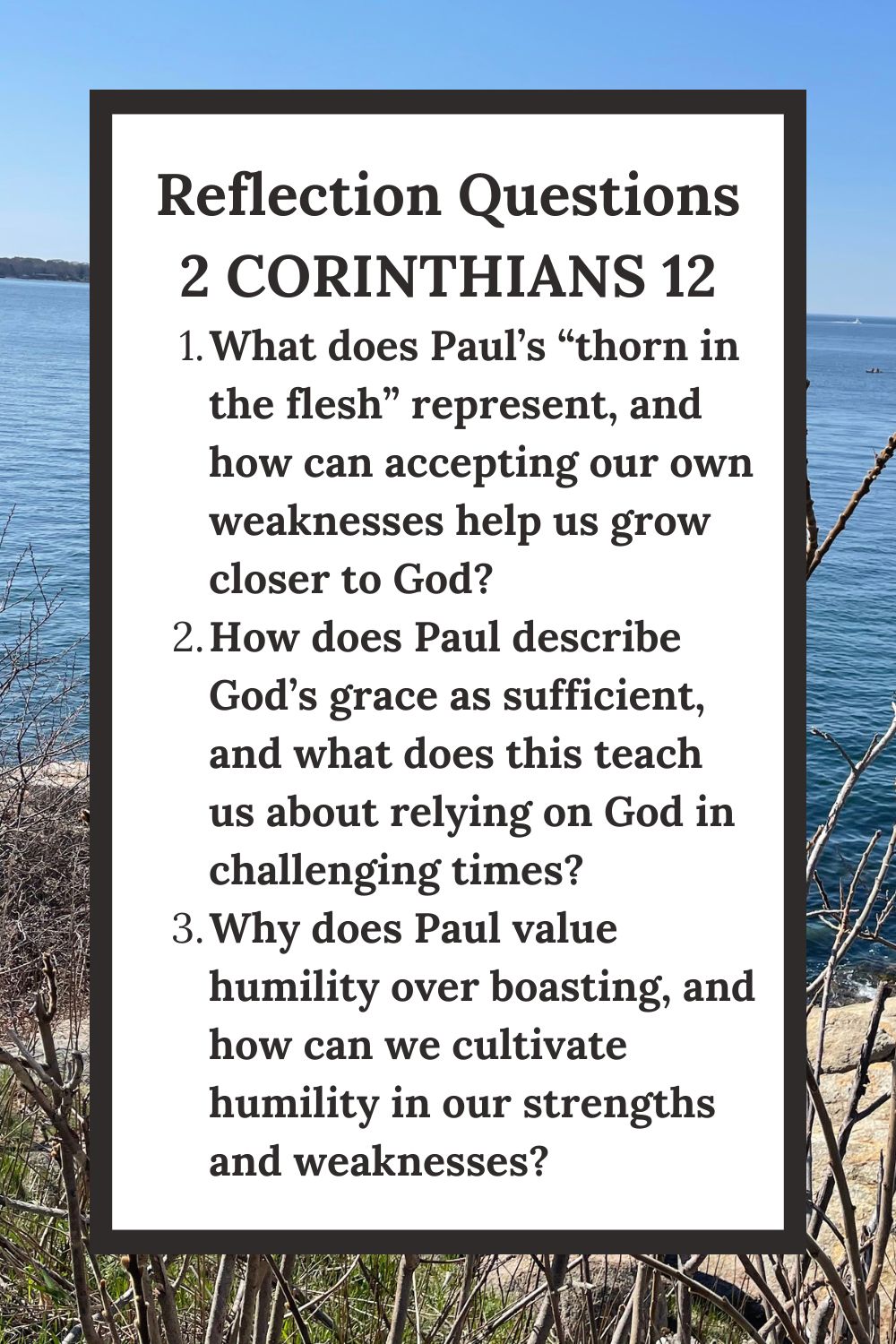 Reflection Questions for 2 Corinthians 12