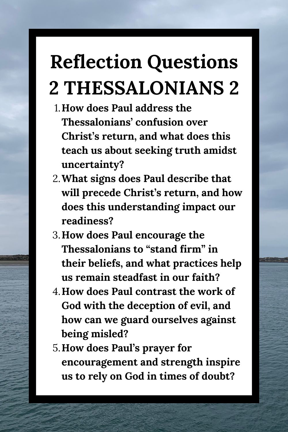 Reflection Questions for 2 Thessalonians 2