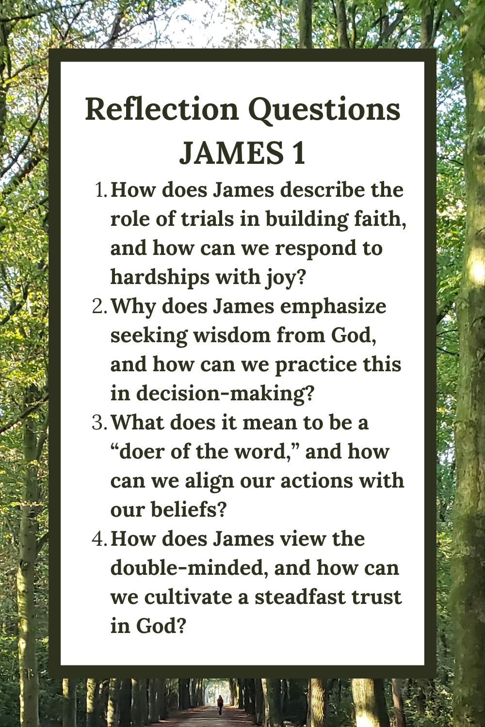 Reflection Questions for James 1