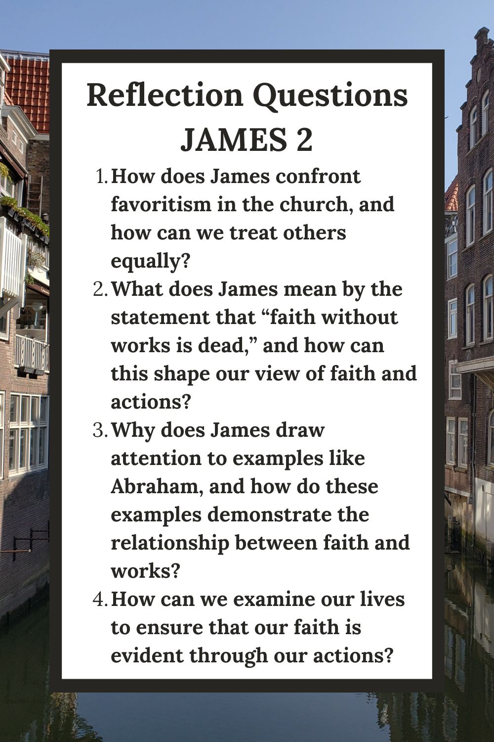 Reflection Questions for James 2