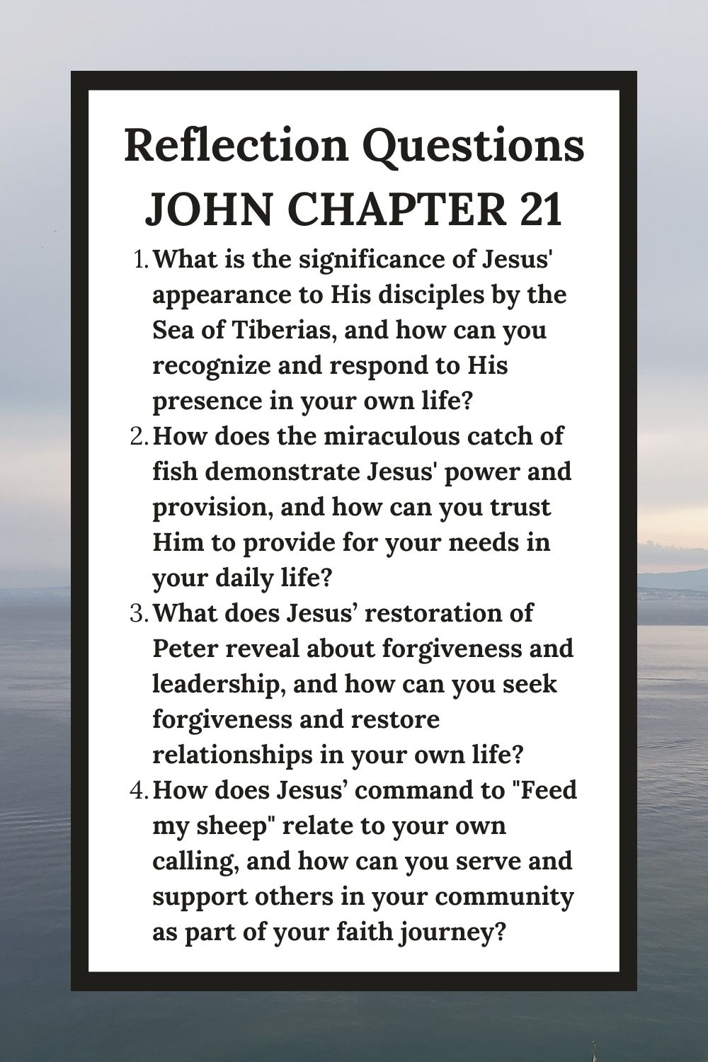 Reflection Questions for John Chapter 21