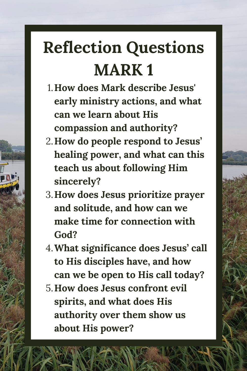 Reflection Questions for Mark 1