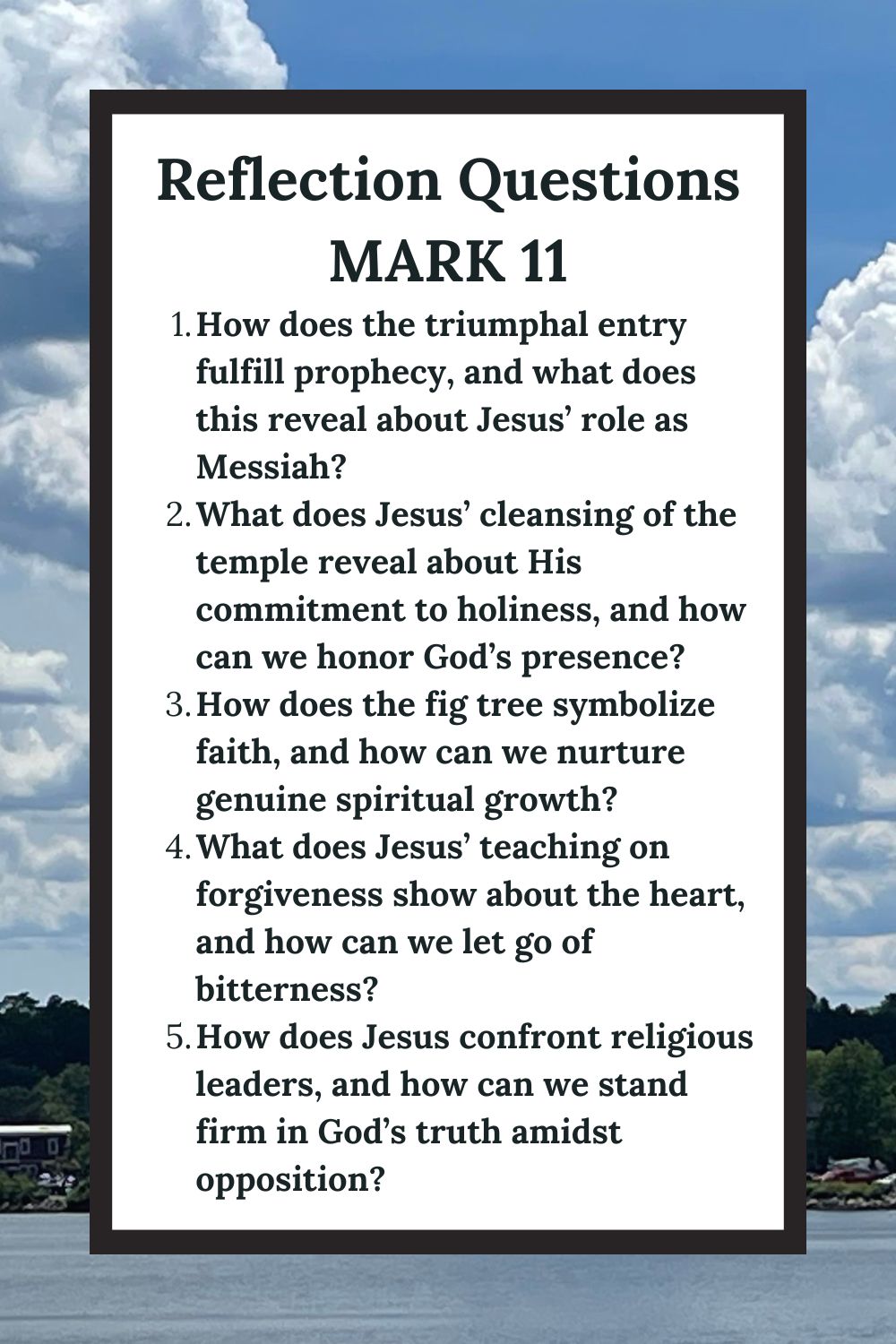 Reflection Questions for Mark 11