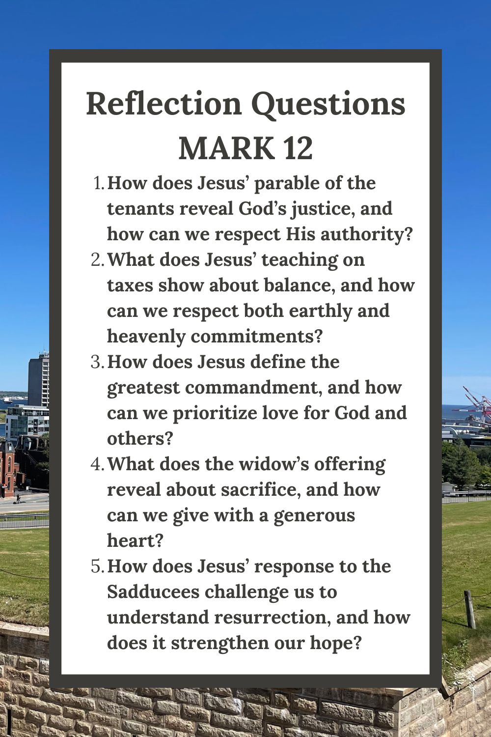 Reflection Questions for Mark 12